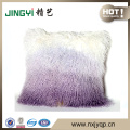 Wholesale Tibetan Mongolian Sheepskin Fur Cushion Pillow Cover Yellow